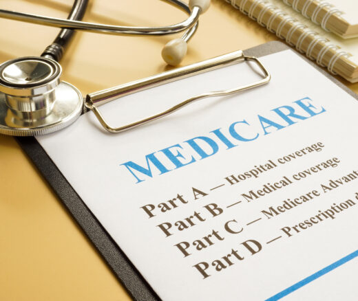 Medicare form on a clipboard