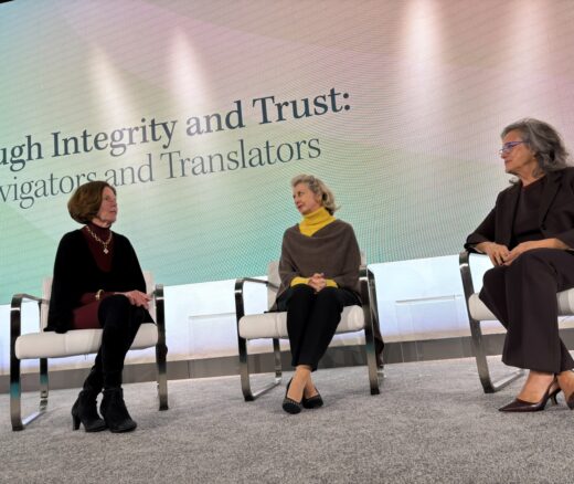 Mary D. Naylor, PhD, RN, FAAN; Connie M. Ulrich, PhD, RN, FAAN; and Martha A.Q. Curley, PhD, RN, FAAN (left to right) are pictured during the American Academy of Nursing’s Health Policy Conference in Washington, D.C., on October 16th, 2025. Naylor presented at the conference.