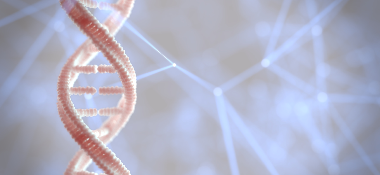 A stock image of DNA genetic material