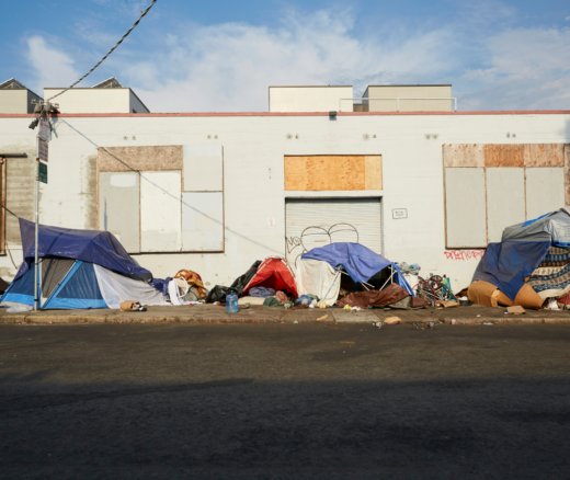 Tents on the street in San Francisco