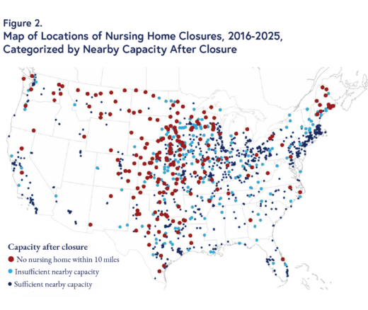 Map of Locations of Nursing Home Closures, 2016-2025