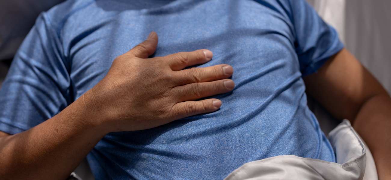 A person with chest pain