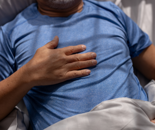 A person with chest pain