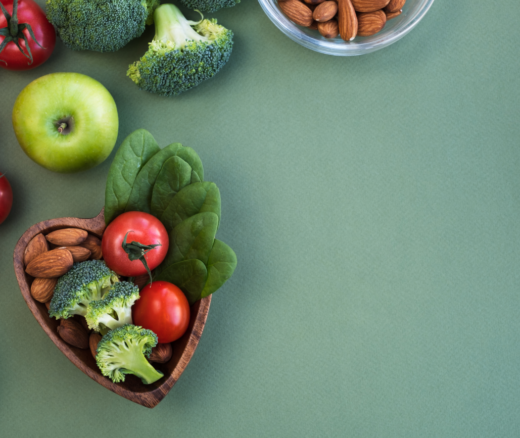 Fruit and vegetables on a table