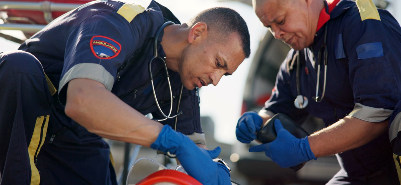 First responders tending to a person