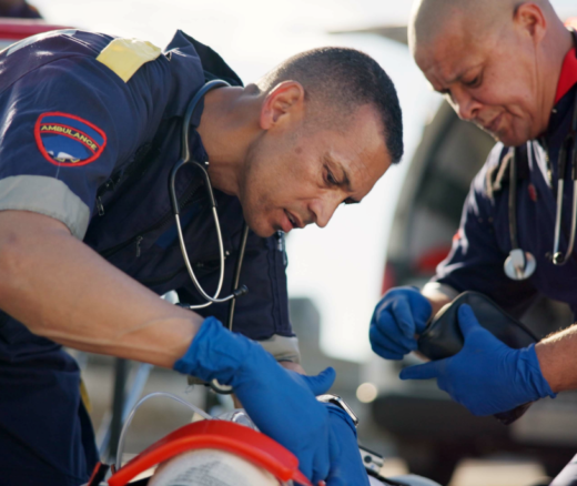 First responders tending to a person