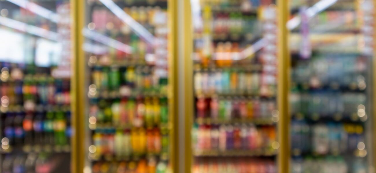 Refrigerated section at a grocery store