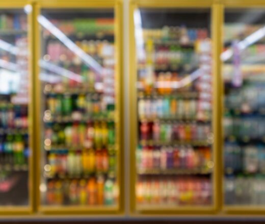 Refrigerated section at a grocery store